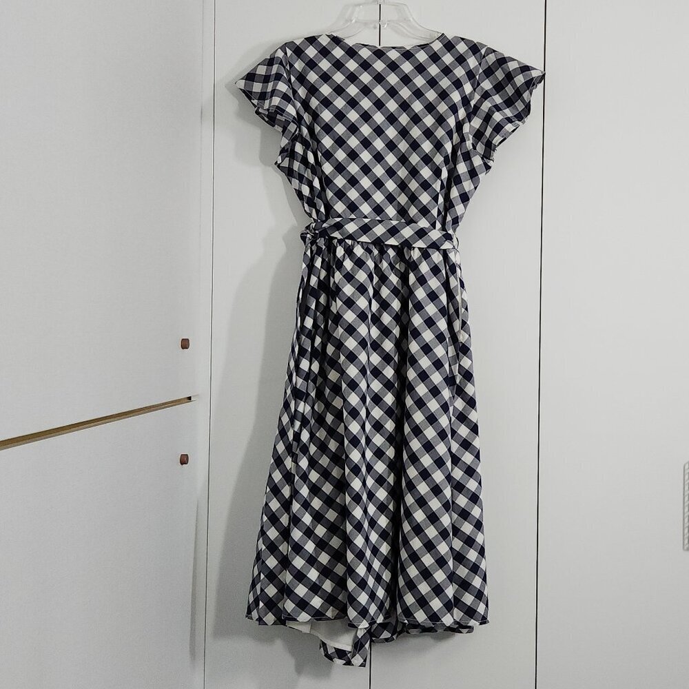 Hope & Henry Women's Short Sleeve Wrap Dress Size 10 Navy - Picture 5 of 6